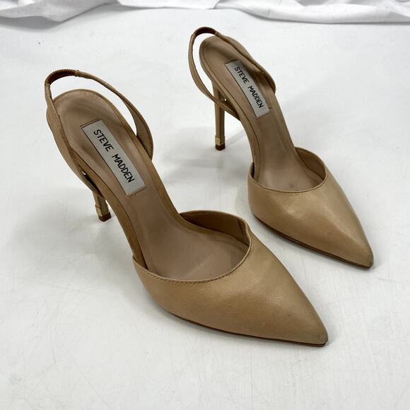 Steve madden Nude Pointed Toe Slingback Heels - Picture 2 of 8
